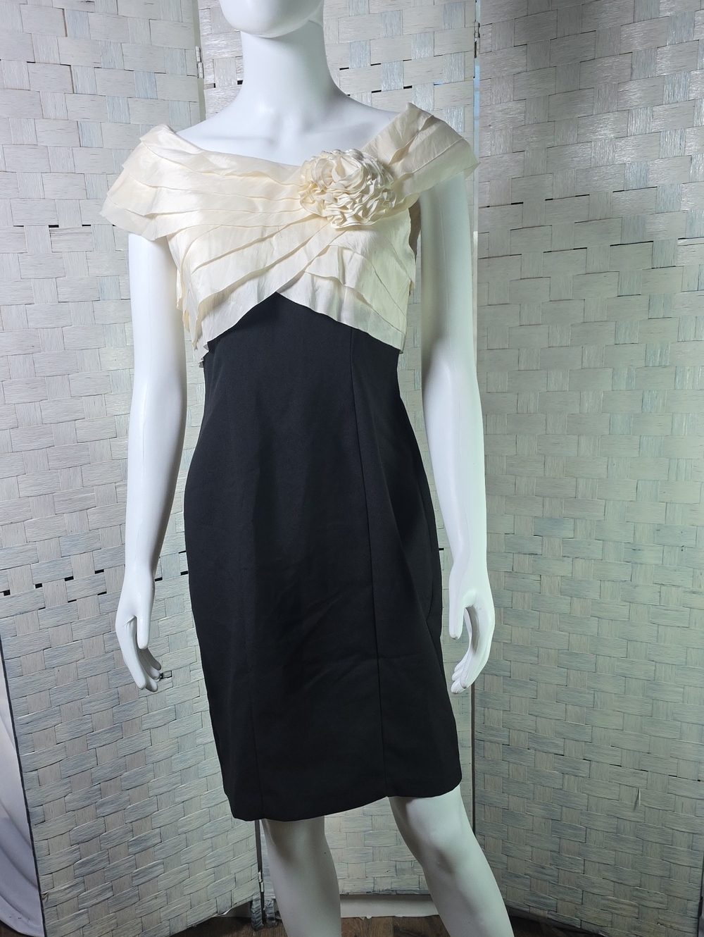 London Times Black Sheath Dress